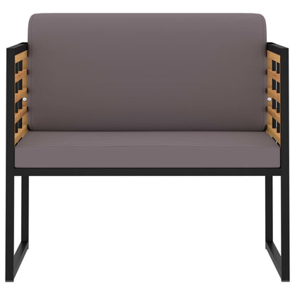 Cadeiras jardim + almofadões 2pcs acácia maciça cinzento-escuro