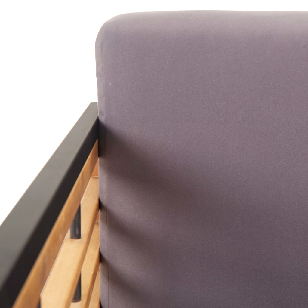 Cadeiras jardim + almofadões 2pcs acácia maciça cinzento-escuro