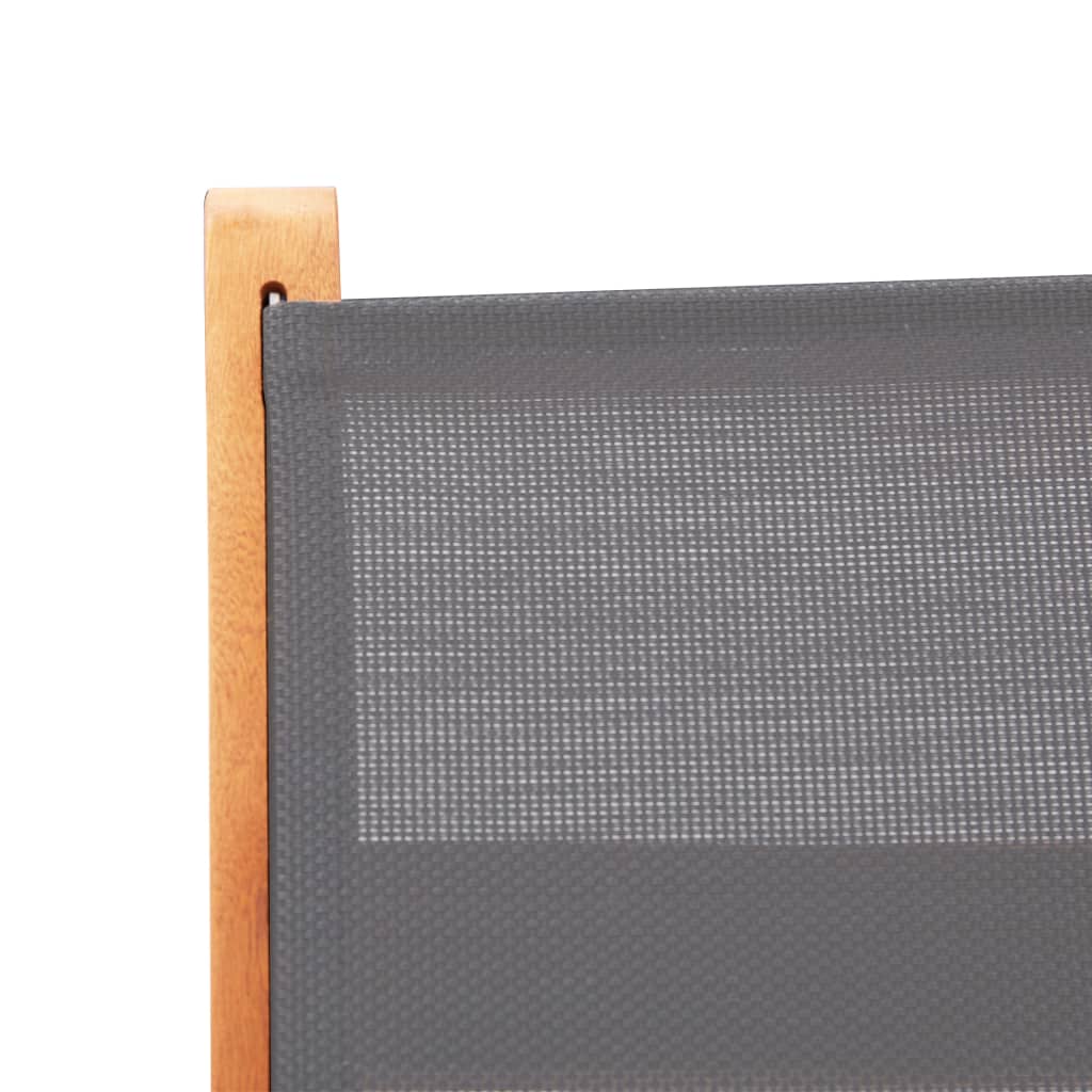Cadeiras jardim dobráveis 2pcs eucalipto maciço/textilene cinza