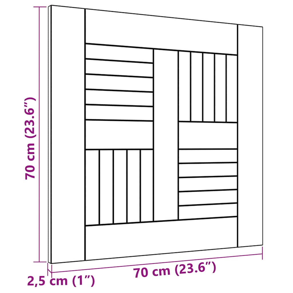 Tampo de mesa 70x70x2,5 cm madeira de teca maciça