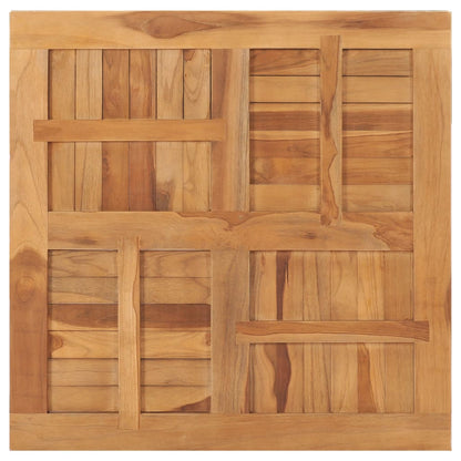 Tampo de mesa quadrado 80x80x2,5 cm madeira de teca maciça