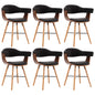 Cadeiras jantar 6 pcs couro artificial preto e madeira curvada