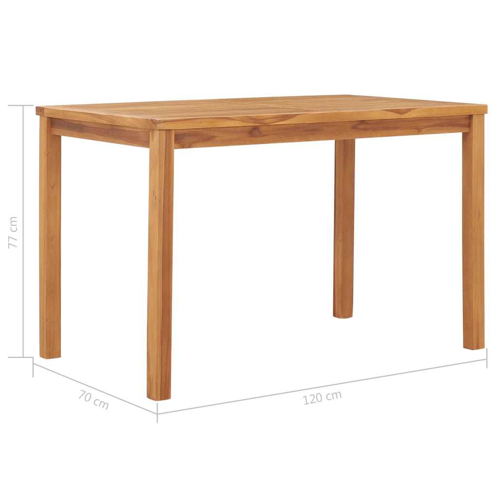 Mesa de jantar para jardim 120x70x77 cm madeira teca maciça