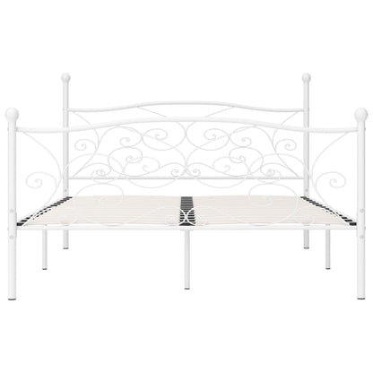 Estrutura de cama com estrado de ripas 180x200 cm metal branco