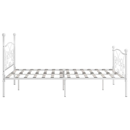 Estrutura de cama com estrado de ripas 180x200 cm metal branco