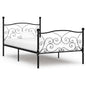 Estrutura de cama com estrado de ripas 90x200 cm metal preto
