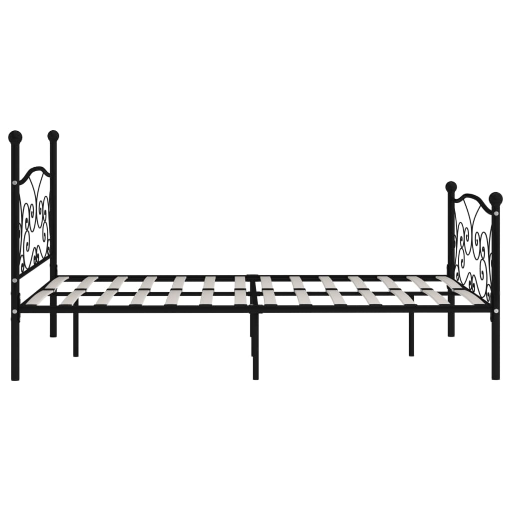Estrutura de cama com estrado de ripas 120x200 cm metal preto