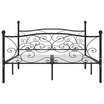 Estrutura de cama com estrado de ripas 180x200 cm metal preto