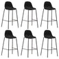 Cadeiras de bar 6 pcs tecido preto