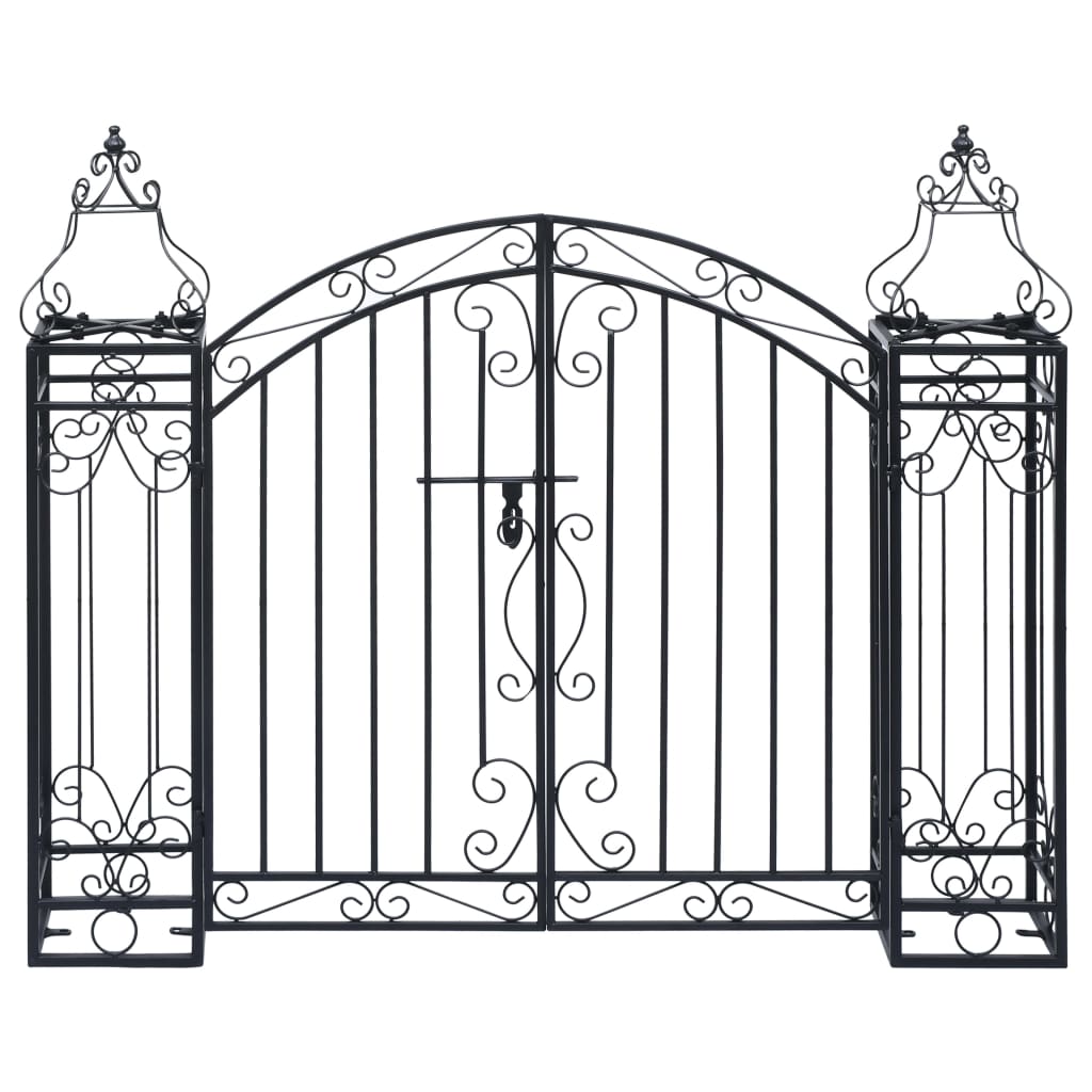 Portão de jardim ornamental 122x20,5x100 cm ferro forjado