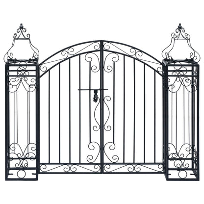 Portão de jardim ornamental 122x20,5x100 cm ferro forjado