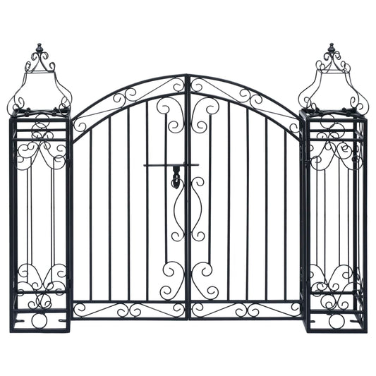 Portão de jardim ornamental 122x20,5x100 cm ferro forjado