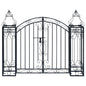 Portão de jardim ornamental 122x20,5x100 cm ferro forjado