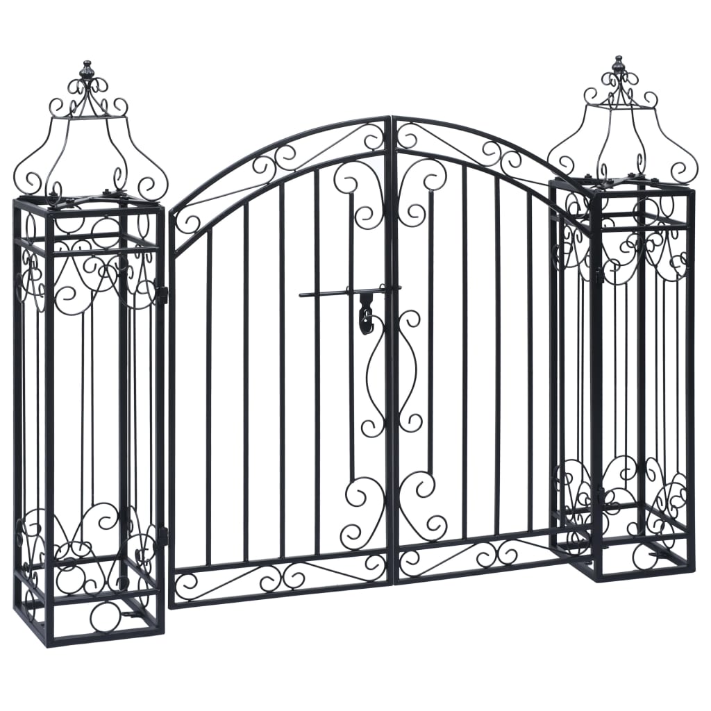 Portão de jardim ornamental 122x20,5x100 cm ferro forjado