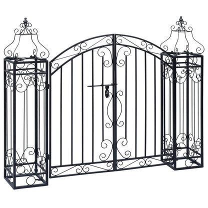 Portão de jardim ornamental 122x20,5x100 cm ferro forjado