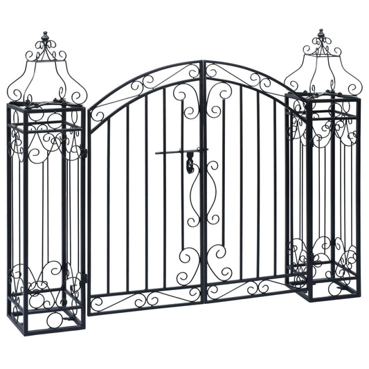Portão de jardim ornamental 122x20,5x100 cm ferro forjado