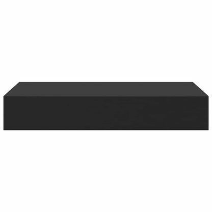 Prateleira de parede suspensa com gaveta 48x25x8 cm preto