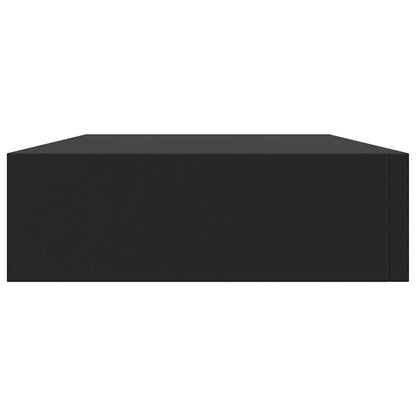 Prateleira de parede suspensa com gaveta 48x25x8 cm preto