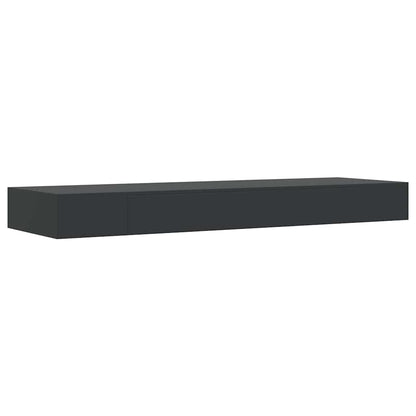 Prateleira de parede suspensa com gaveta 80x25x8 cm preto