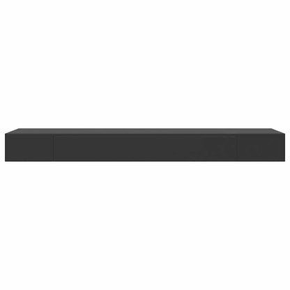 Prateleira de parede suspensa com gaveta 80x25x8 cm preto