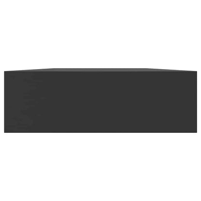 Prateleira de parede suspensa com gaveta 80x25x8 cm preto