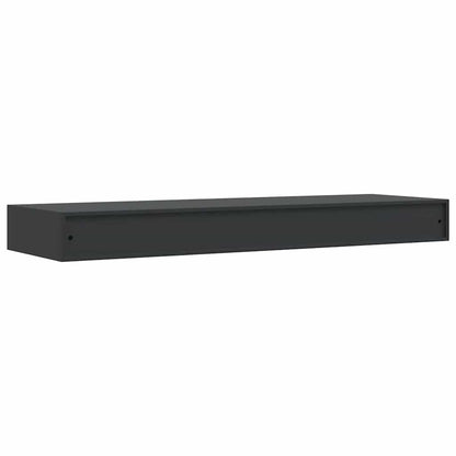 Prateleira de parede suspensa com gaveta 80x25x8 cm preto