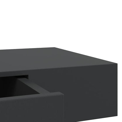 Prateleira de parede suspensa com gaveta 80x25x8 cm preto