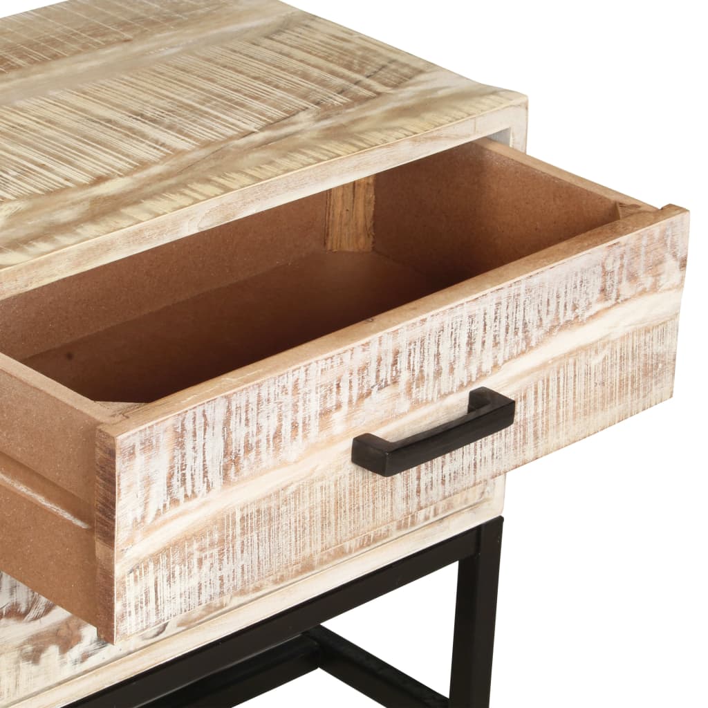 Móvel de TV de madeira de acácia maciça branco