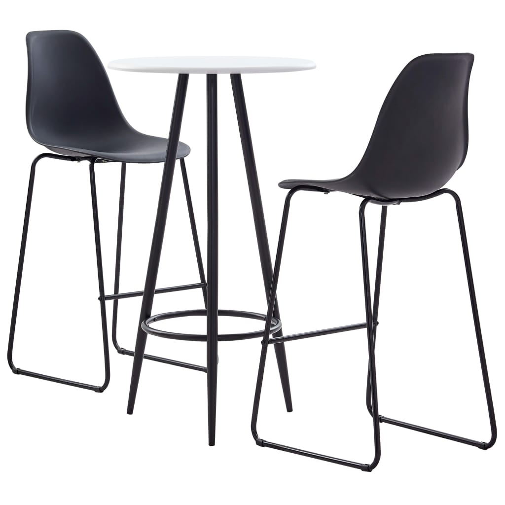 3 pcs conjunto de bar plástico preto