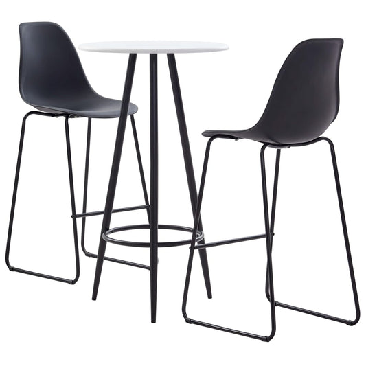 3 pcs conjunto de bar plástico preto