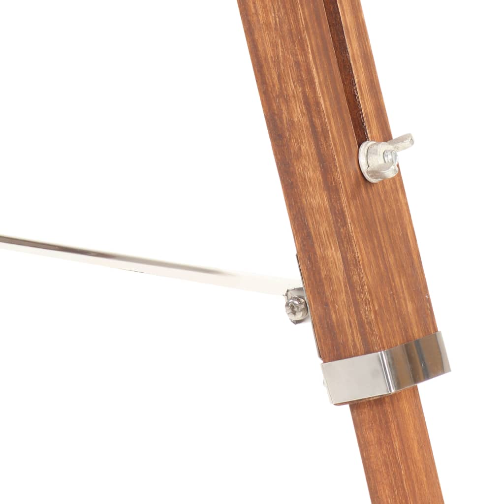 Candeeiro de chão tripé 141 cm teca maciça castanho mel/branco