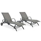 Espreguiçadeiras com mesa 2 pcs textilene e aço
