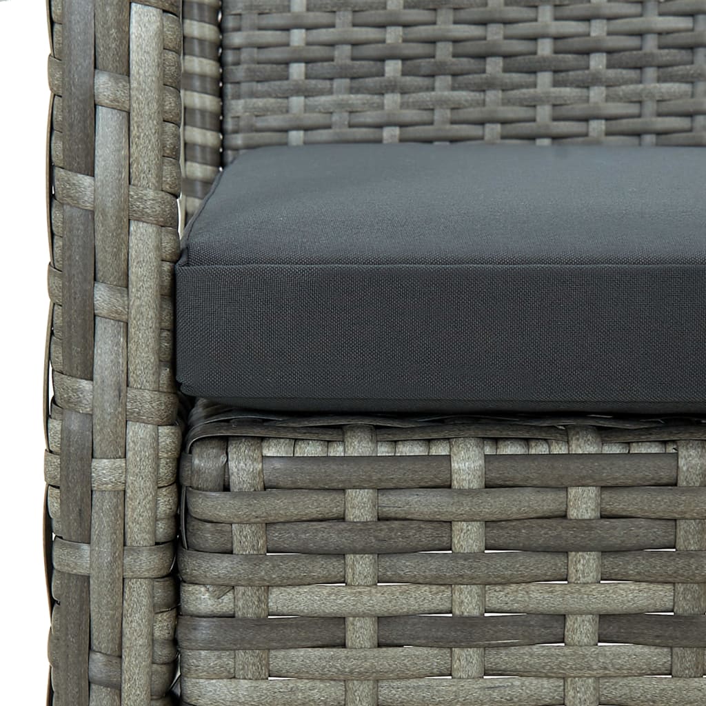 Cadeira de jardim com almofadão vime PE cinzento