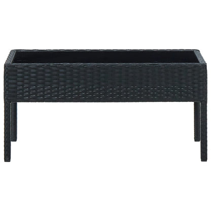 Mesa de jardim 75x40x37 vime PE preto