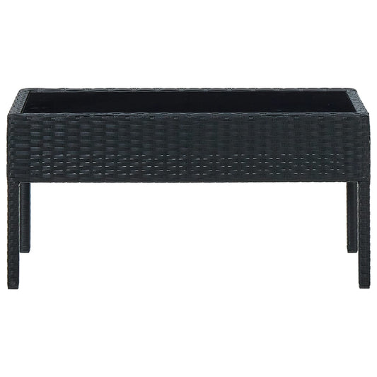 Mesa de jardim 75x40x37 vime PE preto