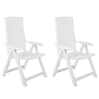 Cadeiras de jardim reclináveis 2 pcs plástico branco