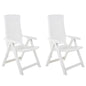 Cadeiras de jardim reclináveis 2 pcs plástico branco