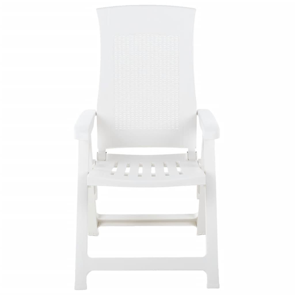 Cadeiras de jardim reclináveis 2 pcs plástico branco