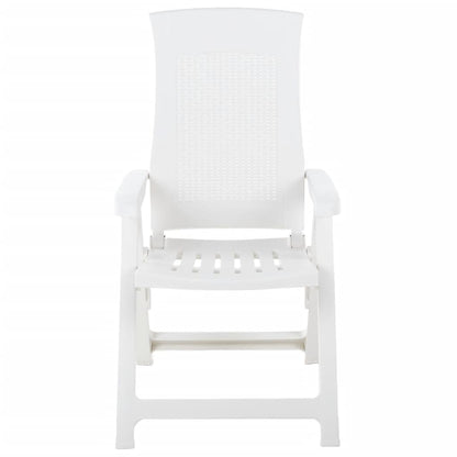 Cadeiras de jardim reclináveis 2 pcs plástico branco