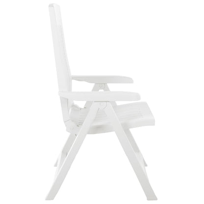 Cadeiras de jardim reclináveis 2 pcs plástico branco