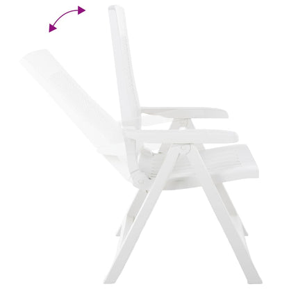 Cadeiras de jardim reclináveis 2 pcs plástico branco