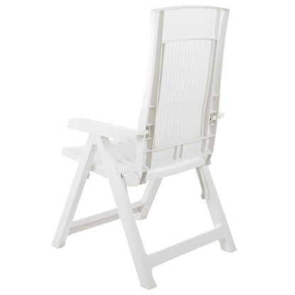 Cadeiras de jardim reclináveis 2 pcs plástico branco