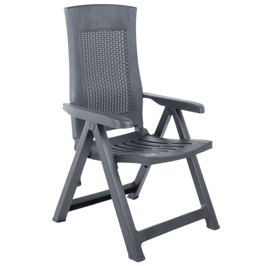 Cadeiras de jardim reclináveis 2 pcs plástico antracite