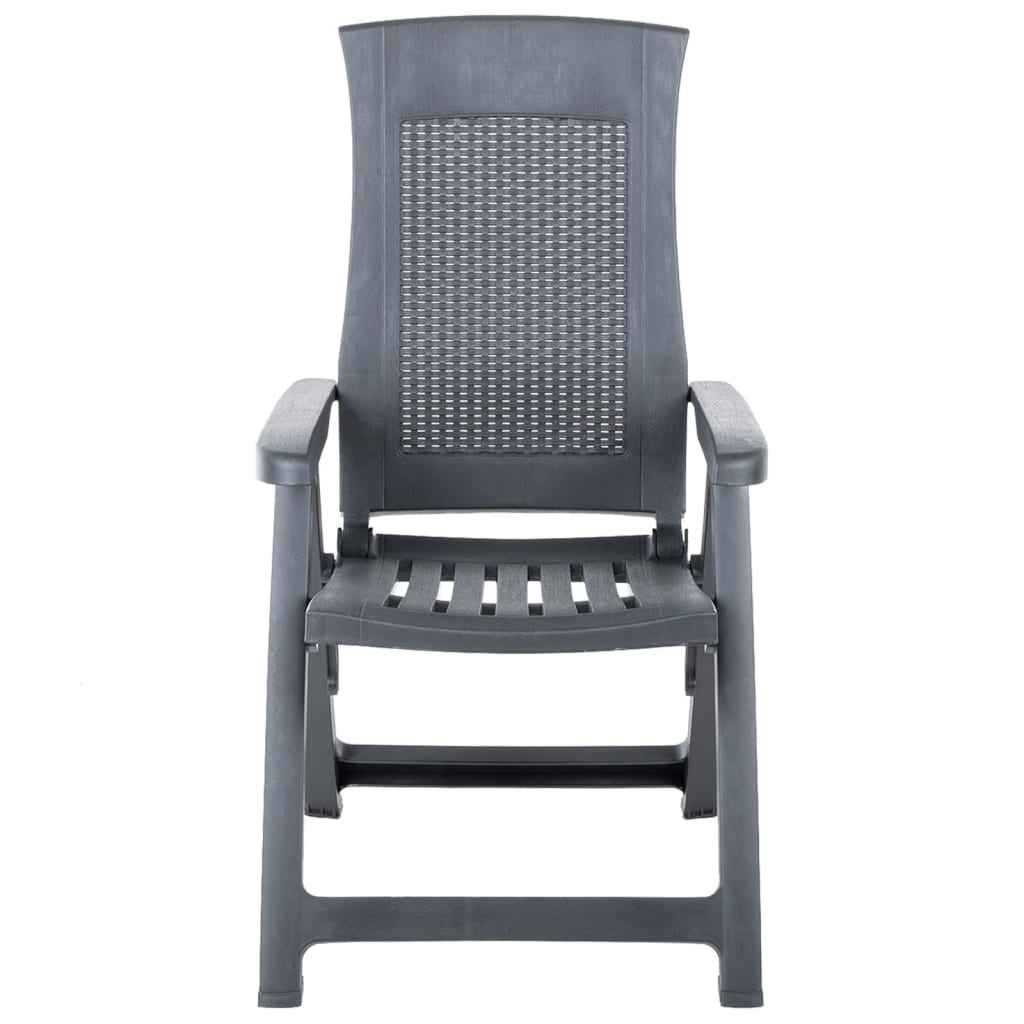 Cadeiras de jardim reclináveis 2 pcs plástico antracite