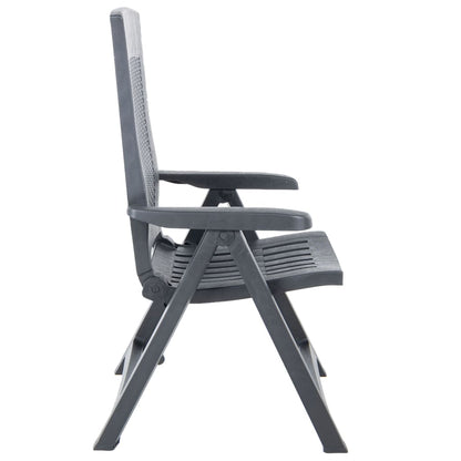 Cadeiras de jardim reclináveis 2 pcs plástico antracite