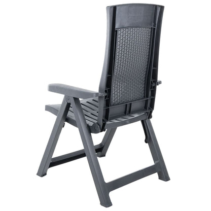 Cadeiras de jardim reclináveis 2 pcs plástico antracite