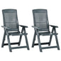 Cadeiras de jardim reclináveis 2 pcs plástico verde