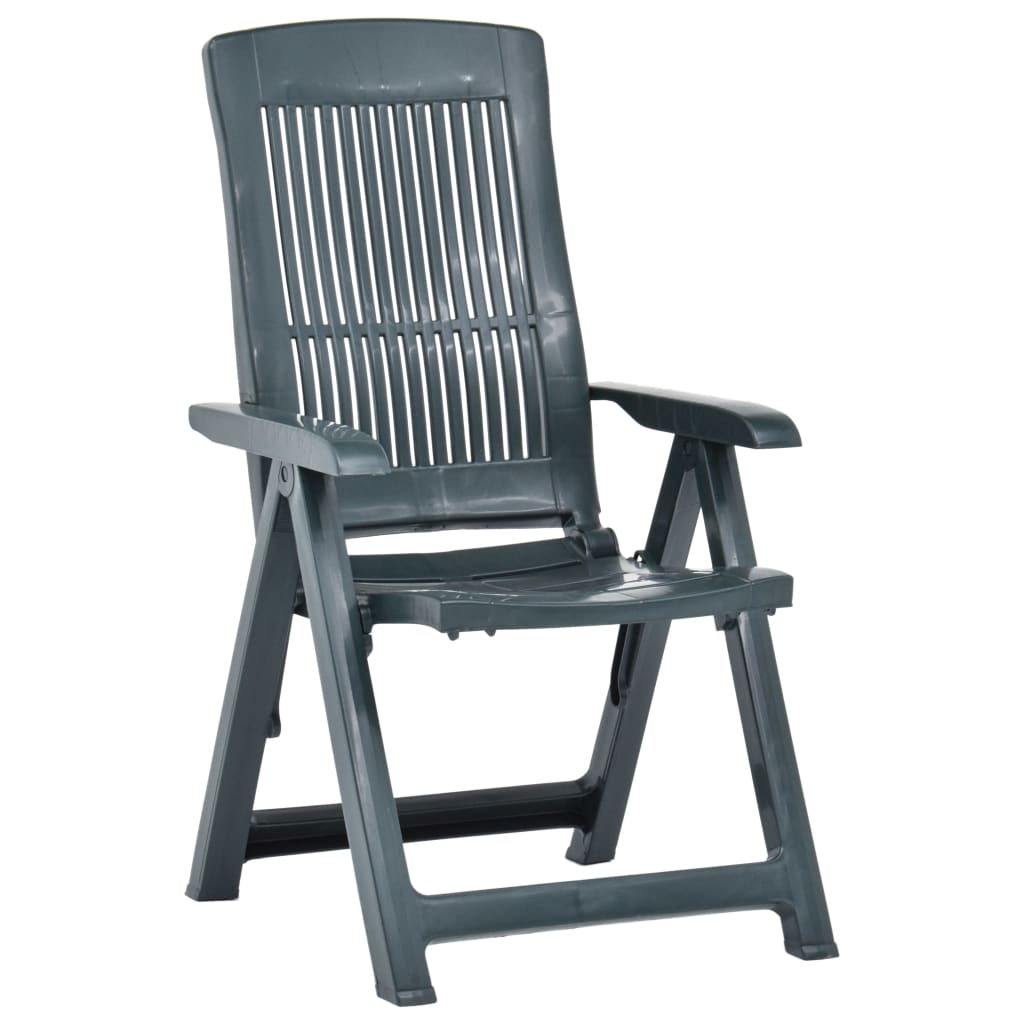 Cadeiras de jardim reclináveis 2 pcs plástico verde