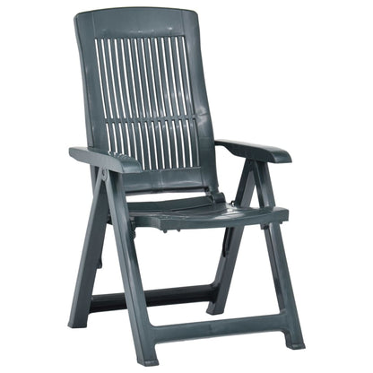 Cadeiras de jardim reclináveis 2 pcs plástico verde