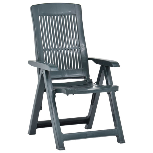 Cadeiras de jardim reclináveis 2 pcs plástico verde